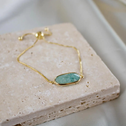 Bracelet | Jules Amazonite  // Gold Adjustable