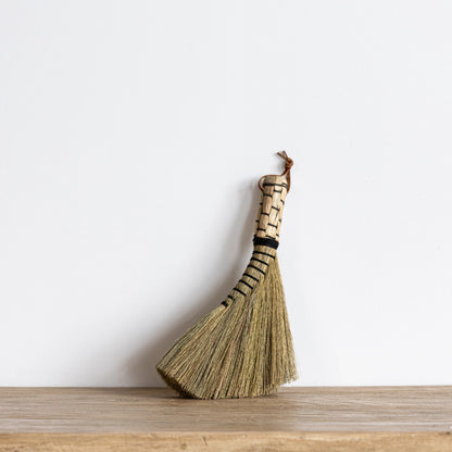 Soft Woven Handle Broom by Luxe B Co | Black & Jute