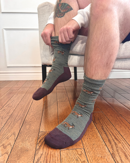 Friday Sock Co. - Men's Deer Merino Wool Socks - Breathable Fit: Men's 7 - 12