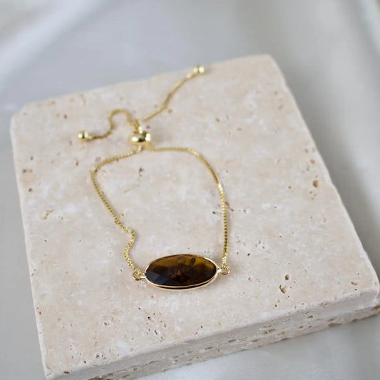 Bracelet | Jules Tigers Eye  // Gold Adjustable