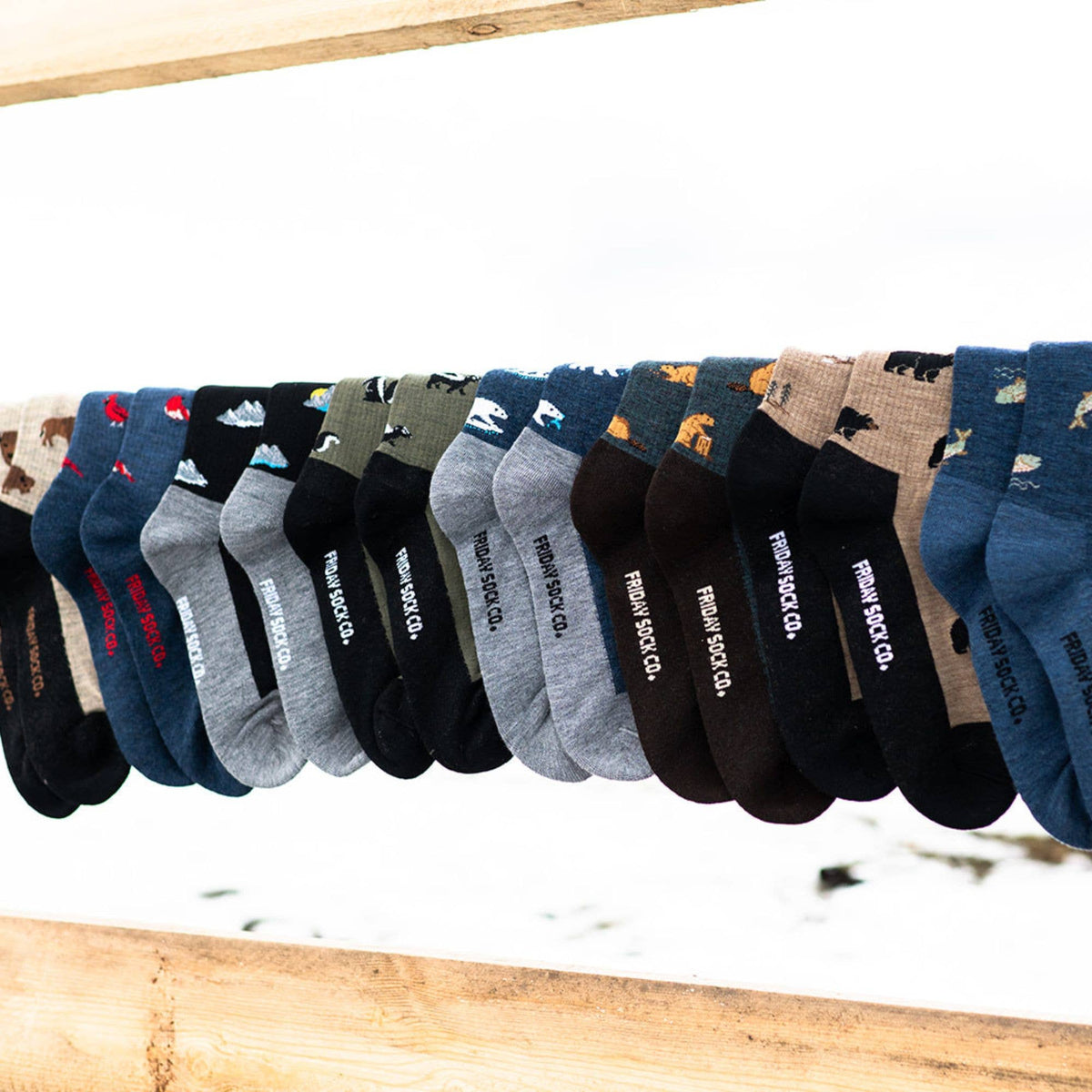 Friday Sock Co. - Women's Bear & Tree Merino Wool Socks - All-Season Comfort