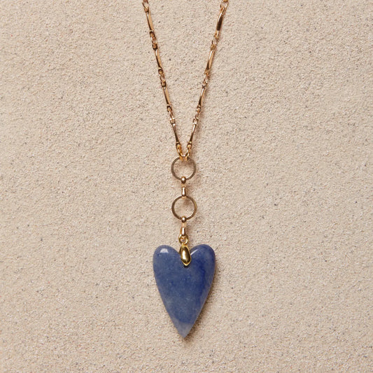 TISH Jewelry // Serena // Blue Aventurine Heart Necklace