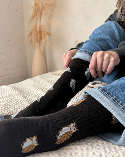 Friday Sock Co. - Women's Owl Merino Wool Socks - Premium Soft Comfort: Women’s 5 – 10