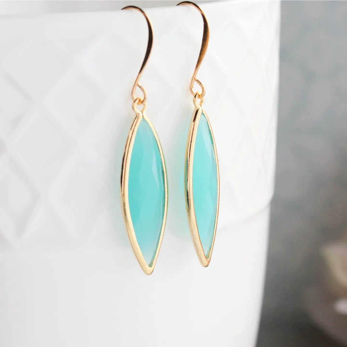 Glass Marquis Drop Earrings