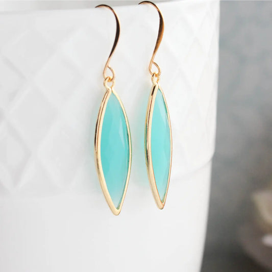 Glass Marquis Drop Earrings